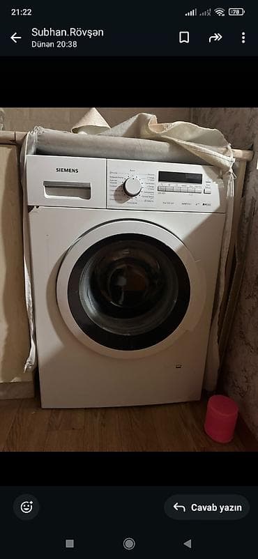 hisense wfea 6010: Paltaryuyan maşın Siemens, 8 kq, Avtomat, Qurutmasız — 1