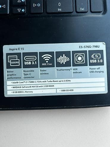 İşlənmiş Acer Aspire, 15.6 ", Intel Core i7, 1 TB, Ünvandan götürmə — 6