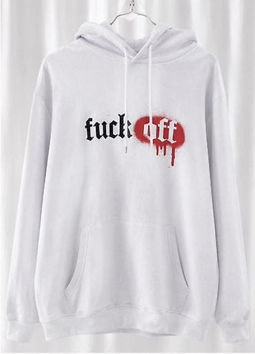 Толстовки: Unisex kapüşonlu svitşört - Rəng: ağ - Ön hissədə qara-qırmızı — 1