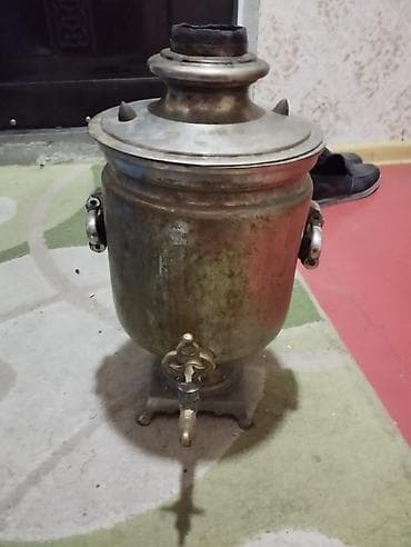 somavar: Klassik kömür/sobaya əsaslanan metal samovar - Material — 3