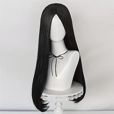 rezin bot: Черный парик Uzun düz qara parik - Model: təbii görünüşlü, orta — 1