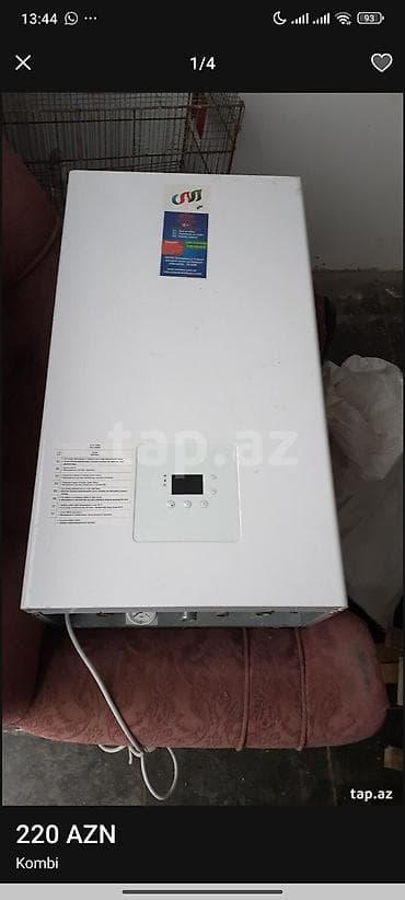 Kombi qaz qızdırıcısı - Divara quraşdırılan tip, ağ korpus - Ön