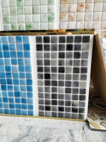 duş seti: Məhsul: Mozaik kafel panelləri - Dizayn: Kiçik kvadrat mozaik — 1