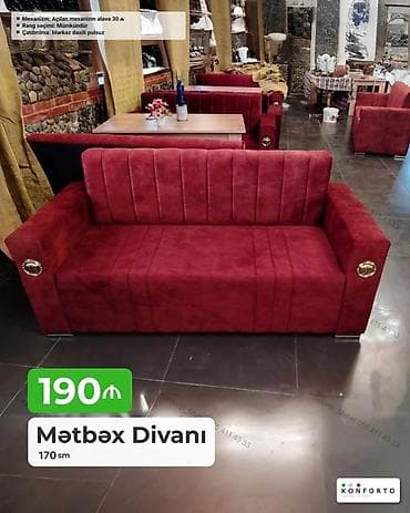 acilan divan: Məhsul: Mətbəx divanı Ölçü: 170 sm Qiymət: 190₼ Xüsusiyyətlər: - — 1