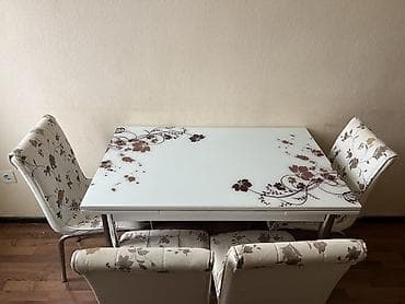 Mətbəx üçün, İşlənmiş, Açılan, Dördbucaq masa, 4 stul