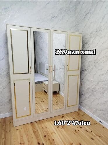 kalidor ucun alcipan fiqurlari: Açılan, 4 qapılı Düz dolab, Qarderob, paltar dolabı — 1