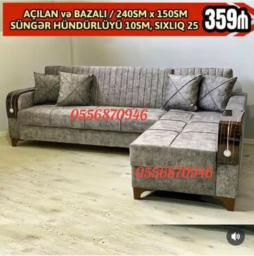 mətbəx bu: Künc divan, Yeni, Açılan, Bazalı, Parça, Şəhərdaxili pulsuz çatdırılma — 1