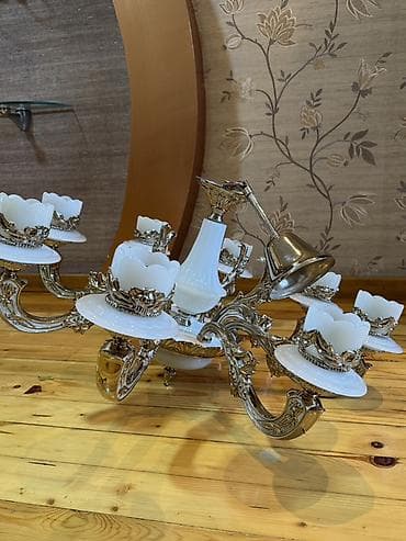 ventilator lustra: Çılçıraq, 8 lampa, Metal — 2