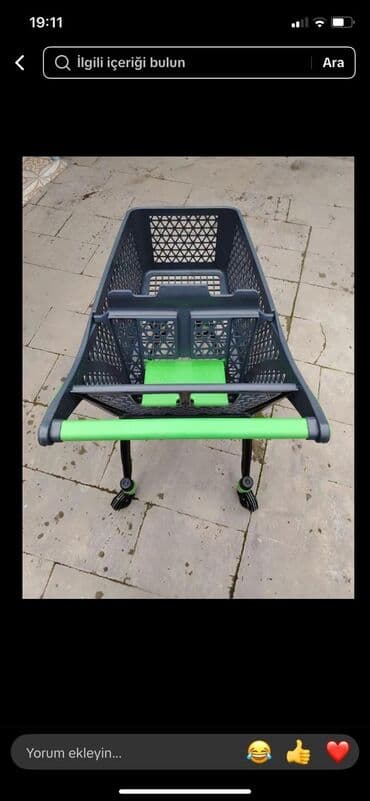 market aksesuarları: Supermarket alış-veriş arabası - Material: möhkəm plastik səbət və — 1