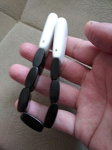 Бижутерия: Ebonit Təsbeh. Чётки перекидные - Dizayn: Kontrast qara muncuqlarla — 2