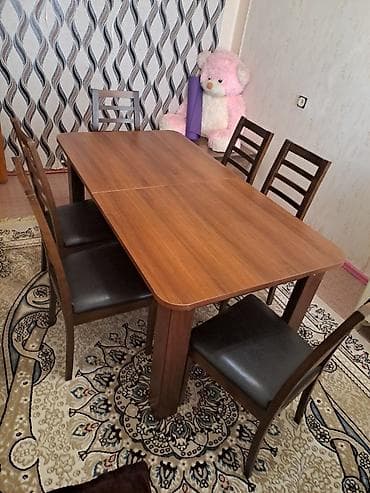Mətbəx üçün, Dördbucaq masa, 6 stul — 1