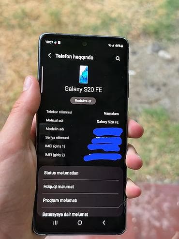 televizor 82 cm: Samsung Galaxy S20, 128 GB, rəng - Göy, Barmaq izi — 8
