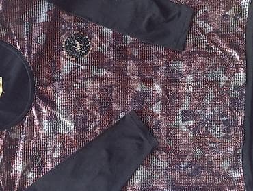 Parıltılı qadın bluzası - Material: Ön hissə metalik parıltılı, xətli — 2