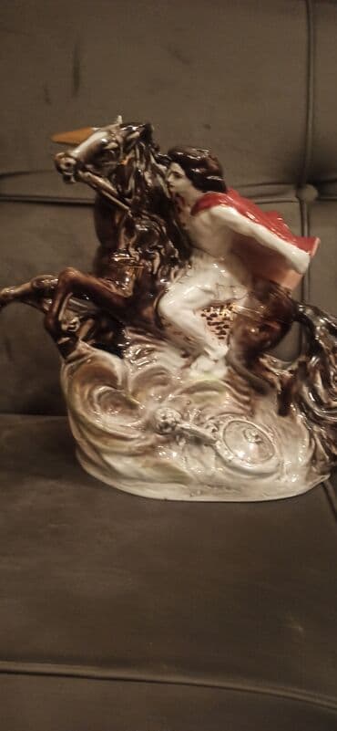 ваза напольная стеклянная высокая без узора: Антикварная ваза, 1950 год, СССР — 28