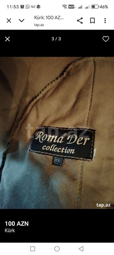 шуба из овчины азербайджанская: Kürk, 2XL, rəng - Qəhvəyi — 2