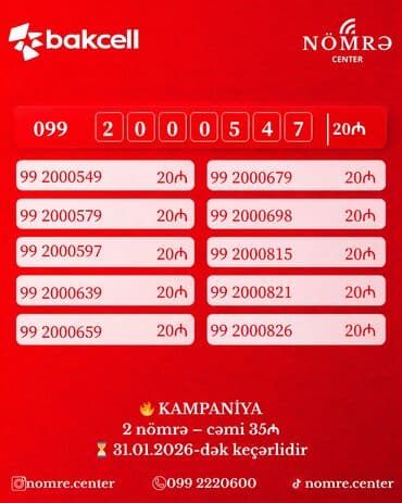 Nömrə: ( 099 ) ( 2000547 ), Yeni