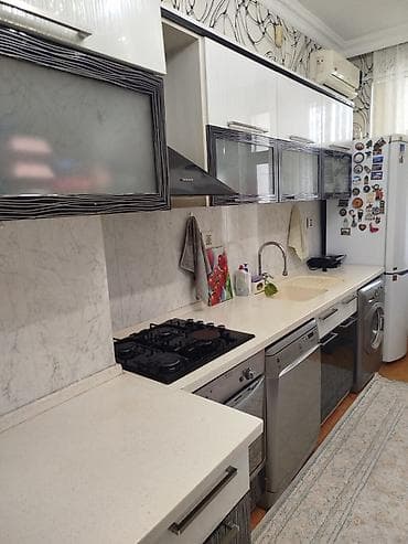 Mətbəx mebeli dəsti - Üslub: müasir, ağ-qara tonlarda, naxışlı