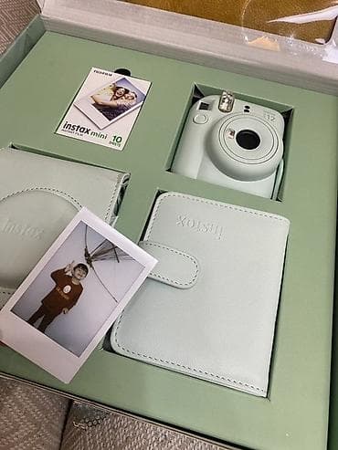 mini ats: Fujifilm Instax Mini 12 instant kamera dəstı – pastel yaşıl rəng — 1