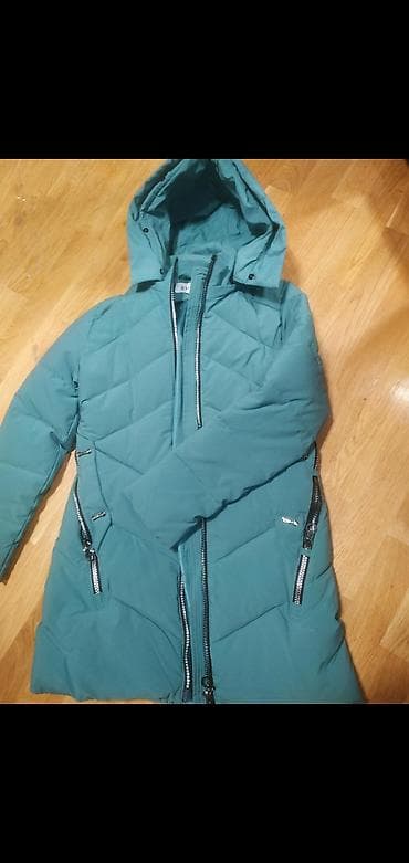 prada çanta: Qadınlar üçün isti qış plaşı/pufik gödəkçə - Rəng: mavi-yaşıl (tünd — 1