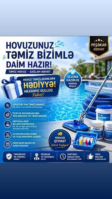Hovuz təmizləmə və baxım xidməti - Hovuzunuzun tam təmizlənməsi: dib lalafo.az -da Hovuz təmizləmə və baxım xidməti - Hovuzunuzun tam təmizlənməsi: dib