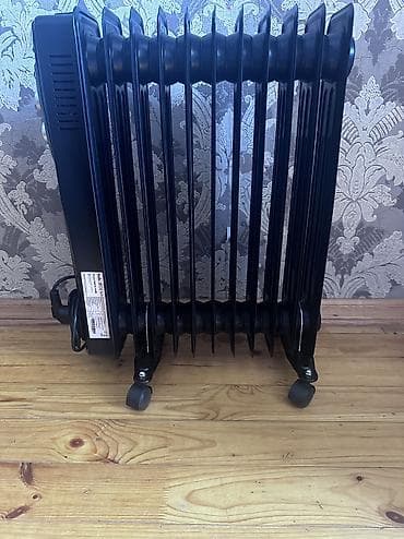 Кондиционеры: Ballu yağlı radiator – elektriklə işləyən, qara rəngli, təkərli model — 3