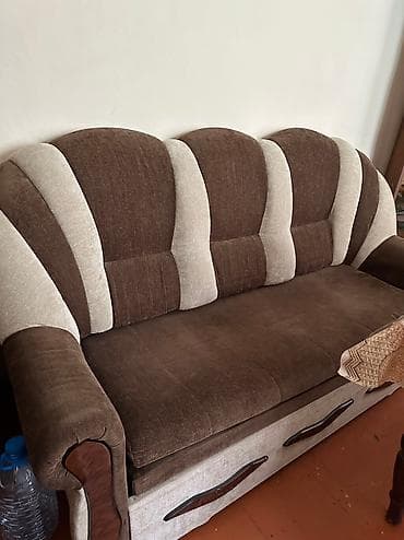 divan krislo: İşlənmiş, Di̇van-kravat, 2 kreslo, Bazalı, Açılan — 1