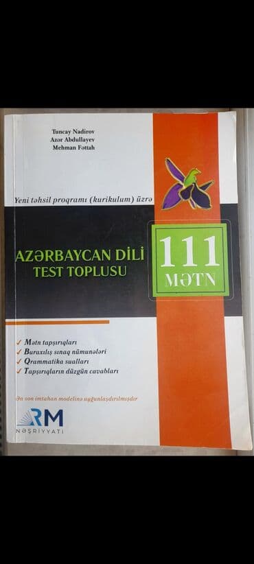 тесты по азербайджанскому языку: Məhsul: “Azərbaycan dili – Test Toplusu (111 mətn)” kitabı — 1