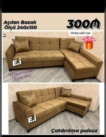 kunc divani: Künc divan, Açılan, Bazalı, Parça, Pulsuz çatdırılma — 1