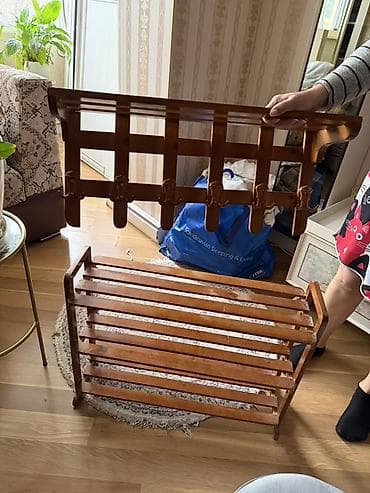 asma dolab: Ağacdan giriş dəsti – divar asılqanı və ayaqqabı rəfi - Material — 3