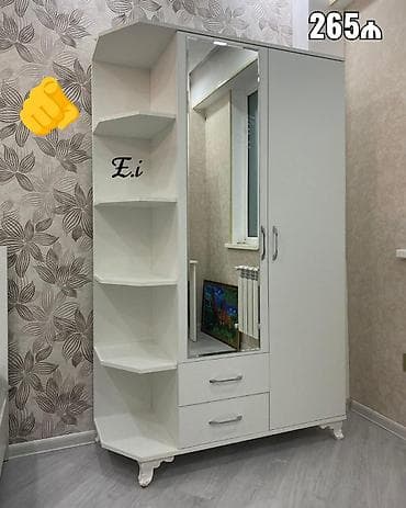 kunc divanar: Yeni, 2 qapılı, Güzgülü, Ağ, Digər material, Açılan, Künc dolab — 1