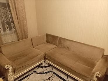 divan satilir: Угловой диван, Нераскладной, Без подьемного механизма, Велюровая ткань — 2