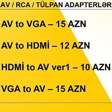 kat 4 kabel: AV/RCA/Tülpan Adapterlər/Konverterlər (Çeviricilər) ⭐AV to VGA – 15 — 2