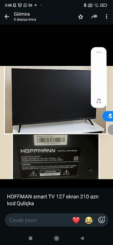 hoffmann led 32a3700: HOFFMANN Smart TV - Ekran ölçüsü: 127 sm (50") - Model: LED-43E3400 — 1