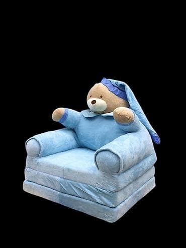 Uşaq otağı üçün yumşaq plyuş kreslolar - Modellər: ayıcılı (mavi və