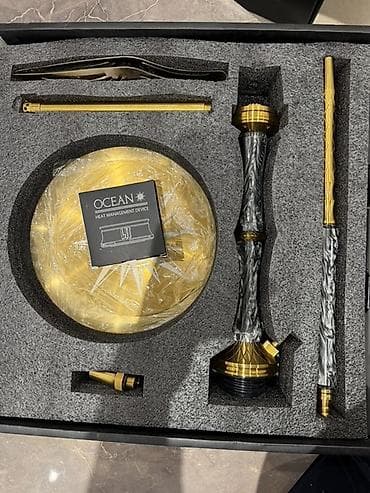 muncuq: OCEAN Hookah KAIF 2nd Edition nargilə dəsti - Premium dizayn: qızılı — 6