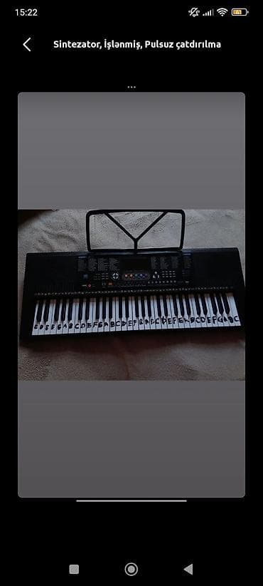 sentizator: Elektron sintezator – 61 klavişli, not dəstəyi ilə. Xüsusiyyətlər: - — 1