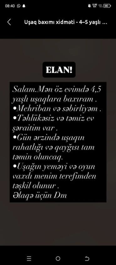 Dayələr: Uşaq baxımı xidməti – 4-5 yaşlı uşaqlar - Öz evdə baxım - Mehriban və — 1