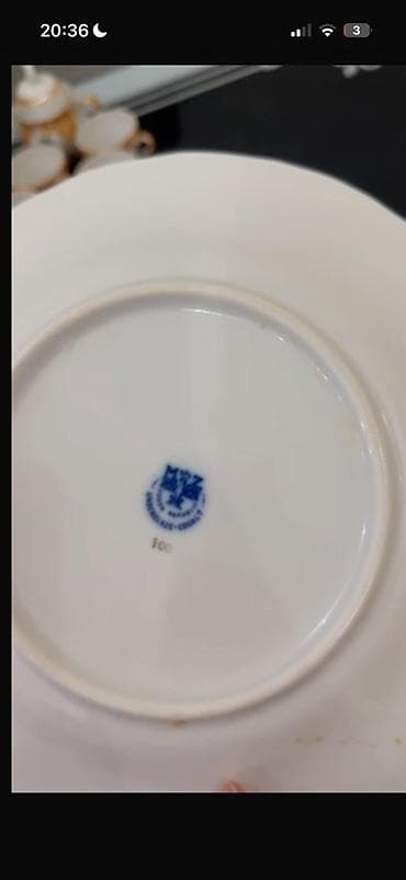 sufreler: Boşqablar, 2 ədədli dəst, rəng - Göy, Farfor — 2