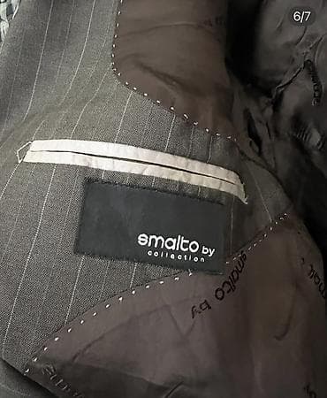 hamam xalat: İtaliya istehsalı klassik ştrixli kişi pencəyi - Rəng: tünd boz, incə — 6