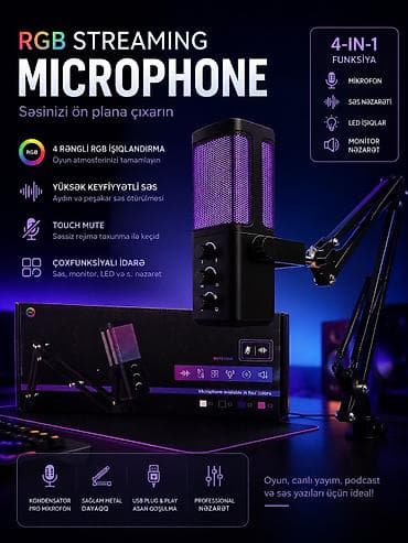 dj controller az: RGB Streaming Mikrofon – səsinizi ön plana çıxarın Əsas üstünlüklər — 1
