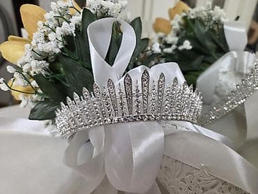 ten effekti: Zərif gəlin tacı - Gümüş tonlarında, parlaq kristal daşlarla — 1