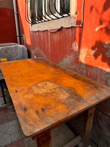 dairevi masa: İşlənmiş, Açılmayan, Taxta, Dördbucaq masa — 6