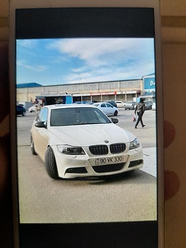 changan benni 2014: BMW 3 Series E90 sedan – ağ rəng, sport paketli görünüş. Əsas — 2