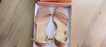 женские босоножки на платформе: Qadın platforma sandal - Rəng: bej/nude tonları - Dizayn: Taxta/kork — 4