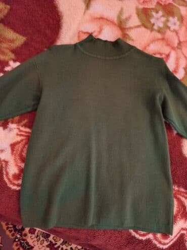 длинные женские кофты: Qadın üçün qısaqol sviter/bluza - Rəng: tünd yaşıl - Dizayn: sadə və — 3