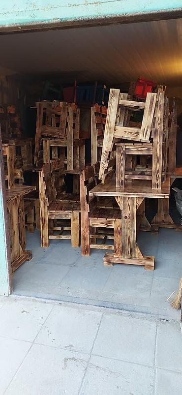 samdan: Yeni, Dördbucaq masa, 4 stul, Açılmayan, Stullar ilə, Taxta — 10