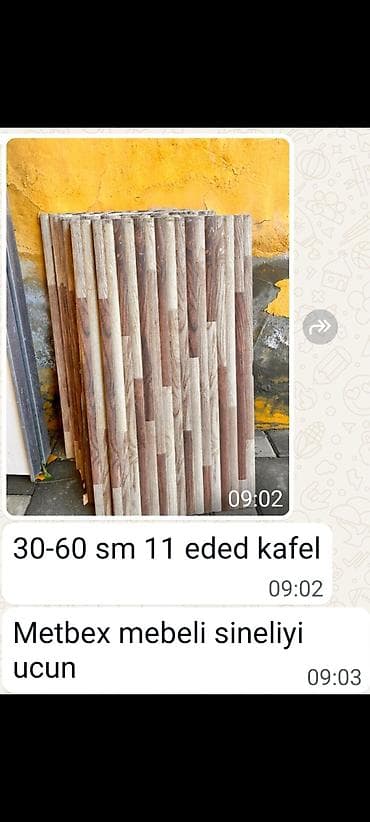 kafel kuxna: Məhsul: Kafel və laminat dəsti - 30x60 sm ölçüdə 11 ədəd kafel - — 1