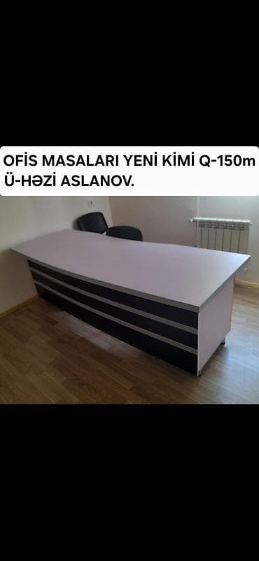 Ofis masaları dəsti - Modellər: menecer/boss masası L-şəkilli qoşulma — 4