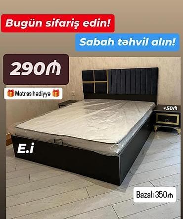 Çarpayılar: Yeni, İkinəfərlik çarpayı, Bazasız, Matras ilə, Siyirməsiz, Türkiyə — 1