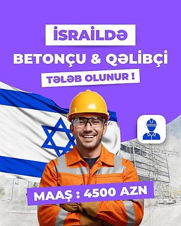 Beton, monolit ustası tələb olunur, 1-2 illik təcrübə, 1/1, Aylıq ödəniş